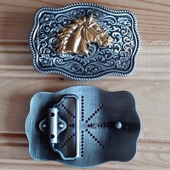 Horse Western Gold & Metal Belt Buckle (Choice Designs)