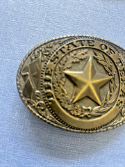 Vintage « The State Of Texas » The Great American Buckle Co. Belt