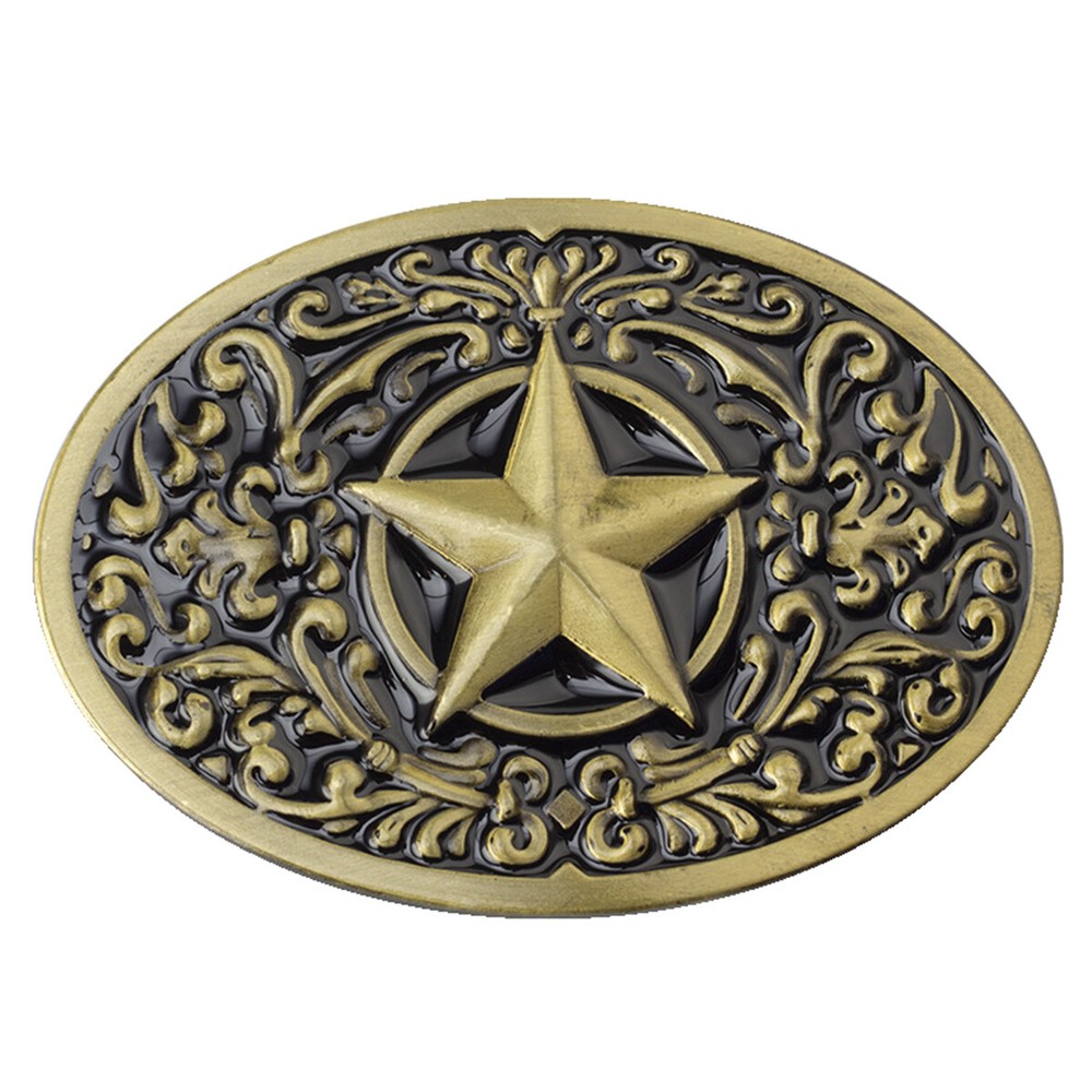 Five Stars Belt Buckle Western Cowboy Native American Motorcyclists (FS-02-G)