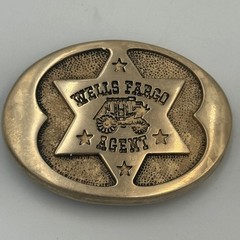 Vintage 1977 Wells Fargo Agent 125th Anniversary Solid Brass Belt Buckle PP 146
