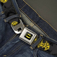 Buckle-Down Men&rsquo;s Seatbelt Belt Batman Kids, Multicolor, 1.0&Prime; Wide-20-36 Inches