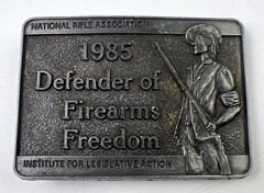 Defender of Firearms 1985 Freedom Belt Buckle National Rifle Association NRA