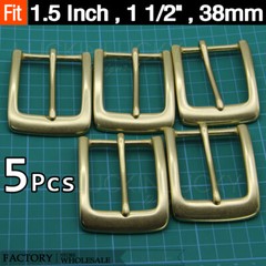 1 1/2 inch Brass Belt Buckle Classic Single Prong Replacement Pin Buckle – 5pcs