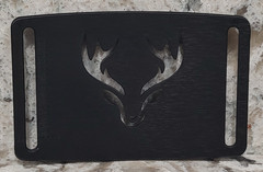 GRIP6 BELT BUCKLE – BUCK / STAG / DEER WITH RACK – NINJA BLACK – 1.5 INCH WIDE