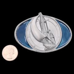 Sailing Ship Yacht Race Belt Buckle