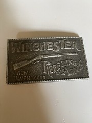 Vintage Aluminum Winchester Repeating Arms Belt Buckle