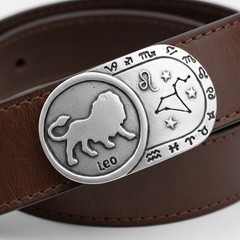 Gemini Zodiac Belt Buckle Antique Silver Rectangle Astrology Style