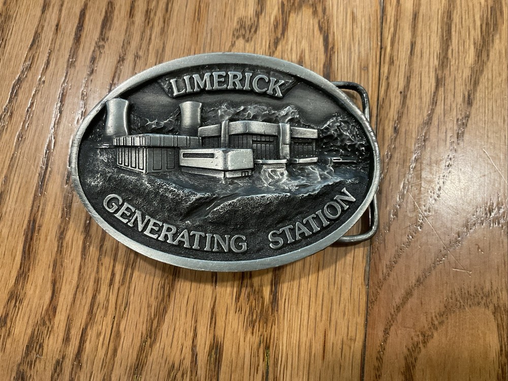 Vintage Limerick Generating Station belt buckle 3D 3.5” X 2.5”