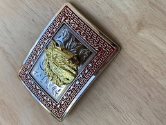 Western Buckle Gold Silver Red Horse Head Cowboy Buckle 2 » Hebilla Vaquero