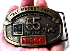 Tisco Tractor 55th Anniversary Belt Buckle VTG 1937-1992 Cast Brass Ltd Ed Farm