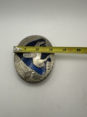 VINTAGE AWARD DESIGN SILVERSMITH COLLECTION HAND ENGRAVED HORSE RIDING INLAID