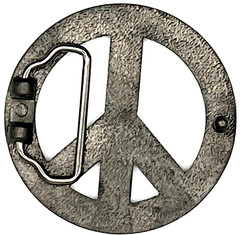 Rainbow Peace Enameled Belt Buckle