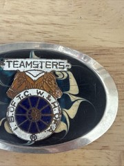 RARE VINTAGE TEAMSTERS UNION BELT BUCKLE – I.B. OF T.C. W.&H. OF A.