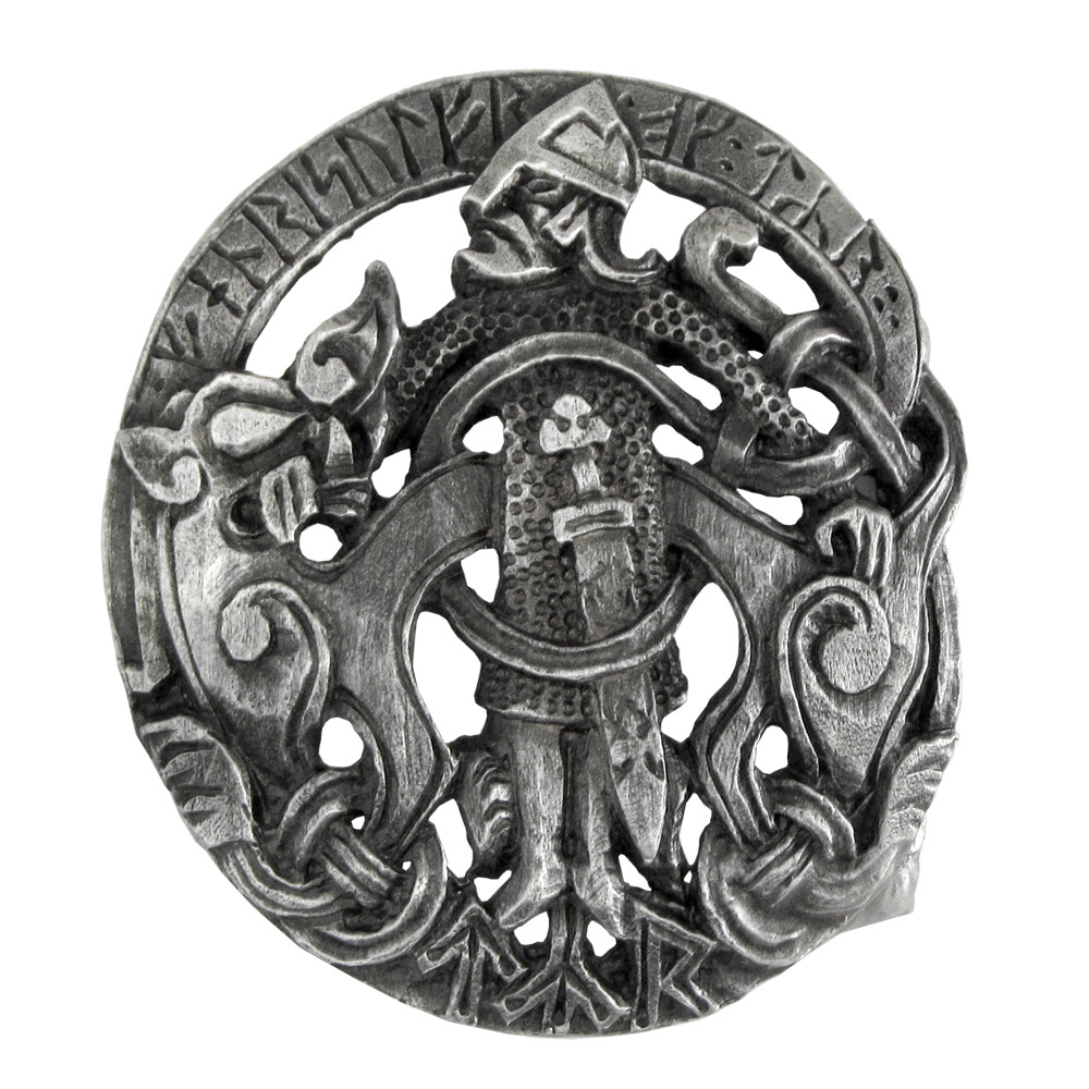 Pewter Tyr Belt Buckle Dryad Design Made in USA – Norse God Asatru Viking Runes