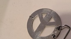 Vintage Style Black & Silver Peace Sign Belt Buckle Hippie Punk Emo Y2K