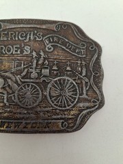 Americas Heroes New York Antiqued Fire Dept Brass 1.5&Prime; Belt Buckle Approx 4×3&Prime;