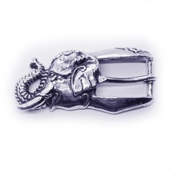 Elephant Head Sterling Silver Belt Buckle