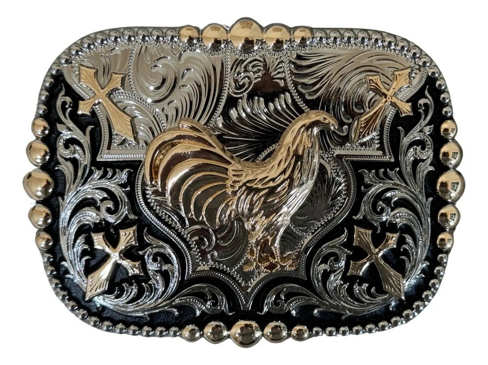 Mexican Rooster Chicken Charro Cowboy Belt Buckle Hebilla Vaquera Made In Mexico