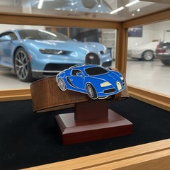 NEW Men / Women Fashion Silver Metal Belt Buckle Blue Racing Luxury Car