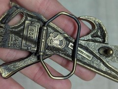 vintage USA made CARPENTER belt buckle TOOLS handyman craftsman BRASS western