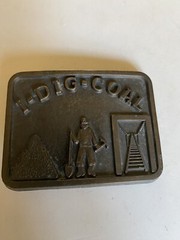 Belt Buckle Vintage Brass (I Dig Coal ) Unmarked