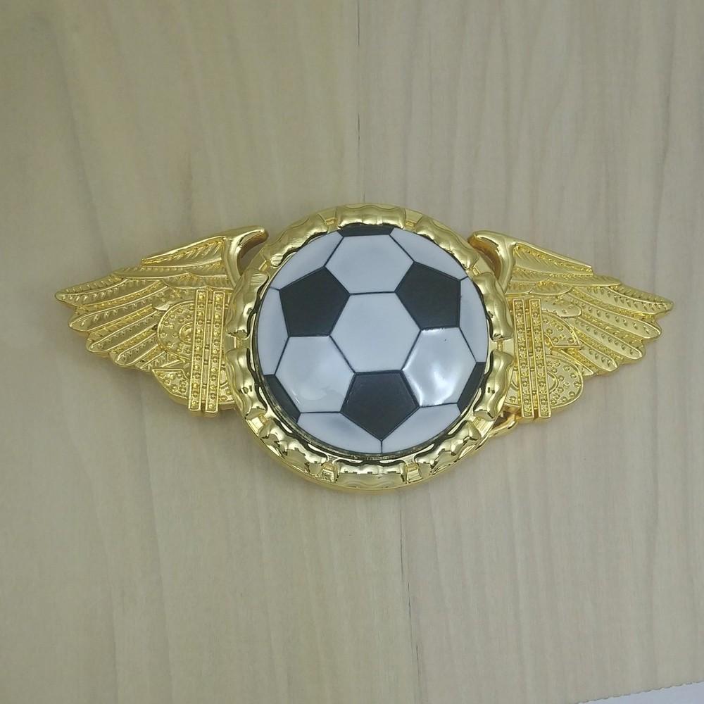 NEW! SPINNER SOCCER BALL W/WINGS METAL BELT BUCKLE HEBILLA ALAS Y FUTBOL #147
