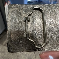 VTG Designer Western Cowboy Belt Buckle Unisex Silver Tone Rectangular Steer