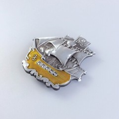 Vintage Style Enamel Warship Boat Belt Buckle Boucle de Ceinture