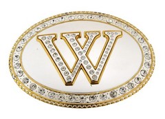 Initial Letter W Belt Buckle Alphabet w Monogram Western Cowboy Rodeo Style New