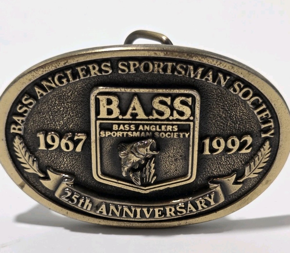Bass Anglers Sportsman Society Belt Buckle 25th Anniversary 1992 Vintage