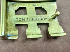 Tommy Hilfiger Monogram TH American Clothing Brand Apparel BrassTone Belt Buckle