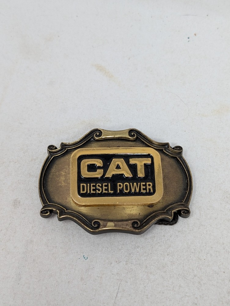 CAT Diesel Power belt buckle 1980 USA Excellent Condition Raintree