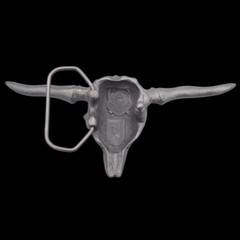 Longhorn Bull Skull 3D Belt Buckle