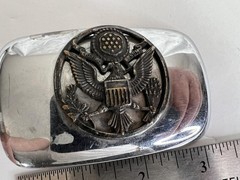 Great Seal Eagle Belt Buckle Mens Silver Yosco USA Crest Medallion Logo Military
