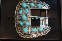 Blazin Roxx Western Chunky Faux Turquoise Stones belt buckle 37931
