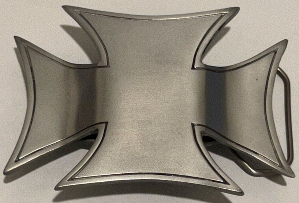 Men Silver Metal Iron Cross Western Biker Fashion Belt Buckle Accessory Jewelry