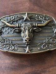 American flag Longhorns Bull Head Style Western Cowboy Belt Buckles
