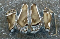 HAPPY FEET MAN WOMAN&rsquo;S NAUGHTY LOVERS LOVE CHROME Plated SOLID BRASS BELT BUCKLE