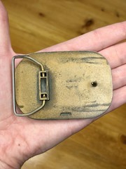 VINTAGE JOSTENS SCE 10 YEAR SAFETY AWARD BRASS BELT BUCKLE