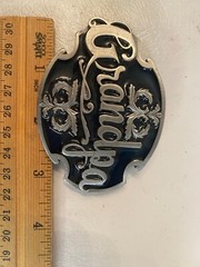 VTG A-80 Siskiyou Pewter GRANDPA Belt Buckle 1988 Williams Oregon USA blue green