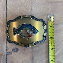 Vintage Bluegill Belt Buckle Fish Fisherman Fishing Panfish Outdoor 1970s