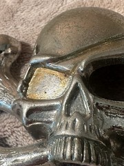 Men&rsquo;s Skull & Crossbones Western Metal Belt Buckle, Silver Tone, 1.5 in