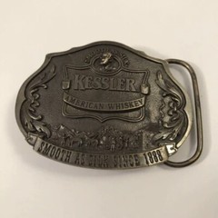 Vintage Kessler American Whiskey Western Brass Belt Buckle Limited Edition 1993