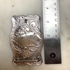 Lot of 2 Western Silver-Tone Belt Buckles Etched Southwest Buckle