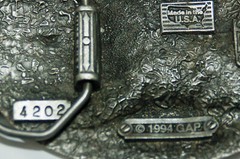 Gap Fire Fighter American Hero men&rsquo;s belt buckle 1994 pewter
