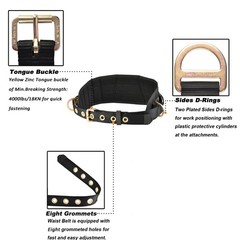 WELKFORDER Tongue Buckle Body Belt With Waist Pad and 2 Side One Size, Black