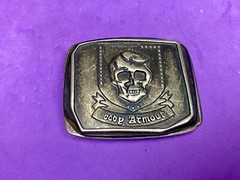 Skull – Body Armor Ribbon – unique Vintage Metal Belt Buckle