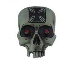 Tatoos Skull Metal Belt Buckle Halloween Party Women Mens Costume Gift Guitar
