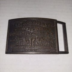 BELT BUCKLE Levi Strauss & Co. Blue Jeans Original Riveted Rectangle Vintage