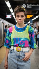 Unisex Belt Buckle Teen Women Fashion Yellow Flower Emoji Cartoon Kid Disco Ball
